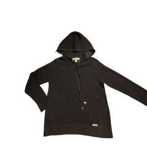 Michael Kors Black Waffle Knit Hooded Sweater